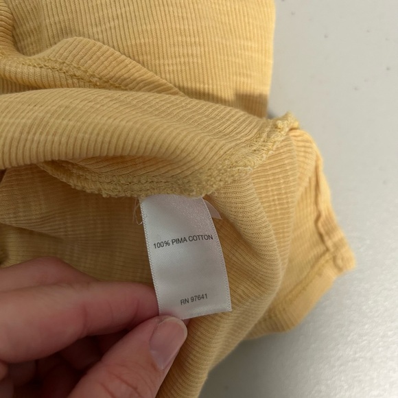 J Jill Pima Cotton Knit Henley Long Sleeve Top Women’s Large Petite Yellow - Picture 4 of 6